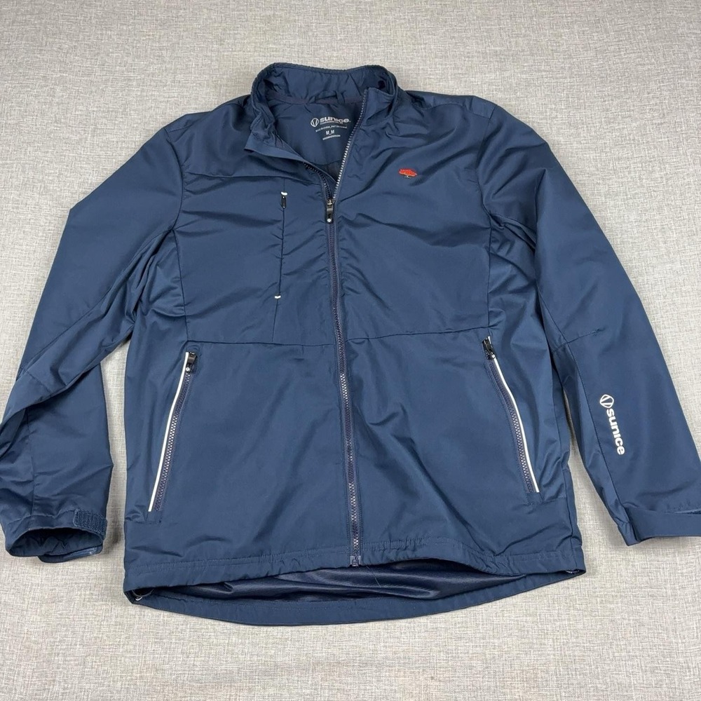 Sunice Jacket Mens Medium Blue Full Zip Golf Windbreaker Lightweight Stretch